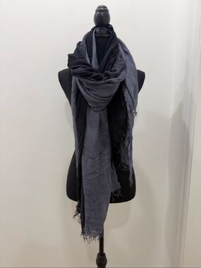 Oversized Gray & Black Ombré Sheer Scarf / Wrap